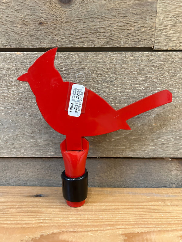 Red Metal Cardinal Shaped Finial