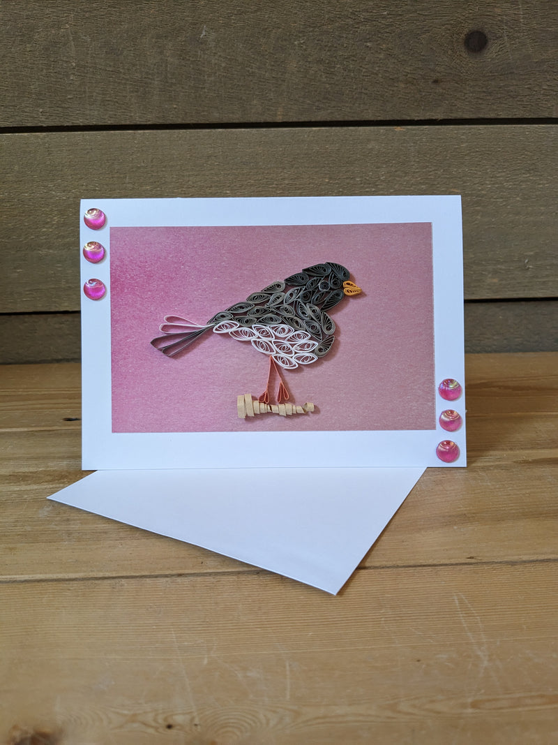 Jill Savouré- Quilled Junco Greeting Card