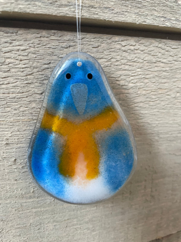 The Glass Bakery - Hanging Bluebird with Scarf - Chick