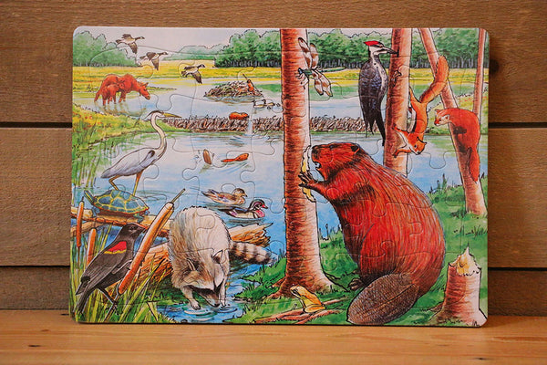 Casse-tête avec plateau - The Beaver Pond - 35 morceaux